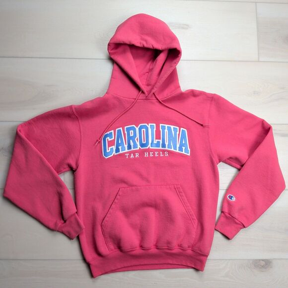Champion North Carolina Tar Heels Embroidered Pink Hoodie Womens Medium UNC - Picture 1 of 9